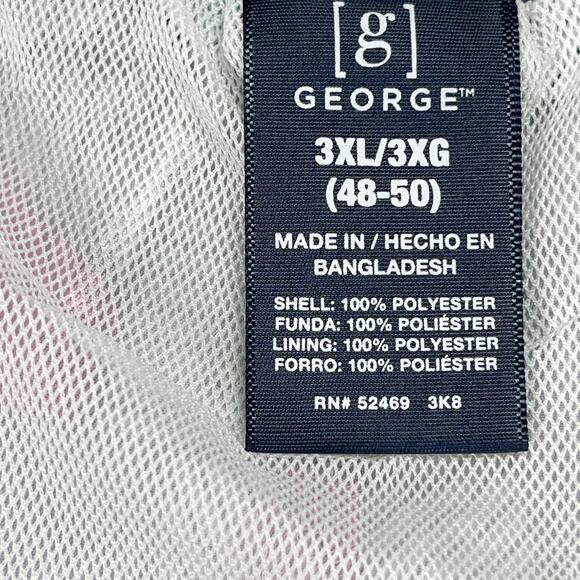 Shark Triangle Print Swim Trunks Men 3XL 48-50 Above The Knee 6" Inseam Blue Red - Picture 6 of 10